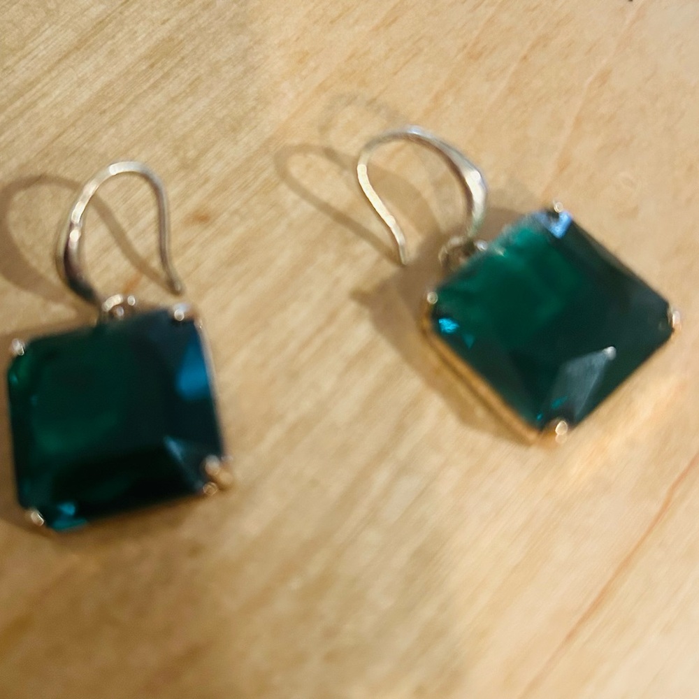 Emerald-Toned Drop Earrings